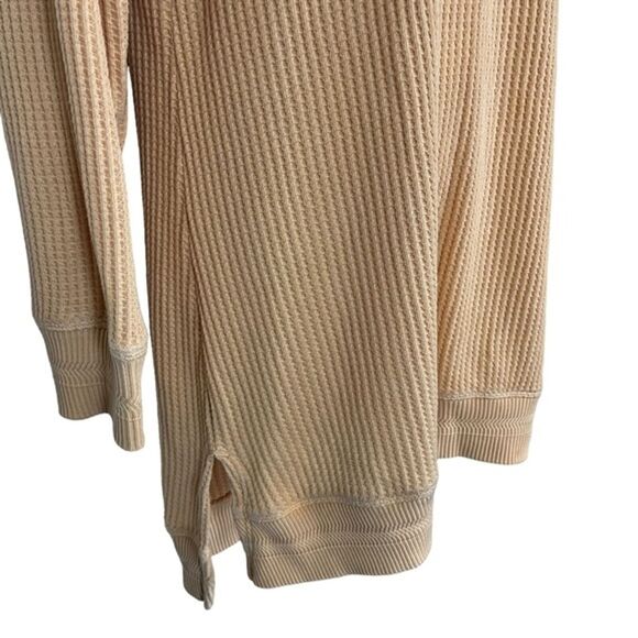 Soft Surroundings Waffle Knit Long Line Orange Pullover Shirt Raglan Top sz S - Picture 7 of 16